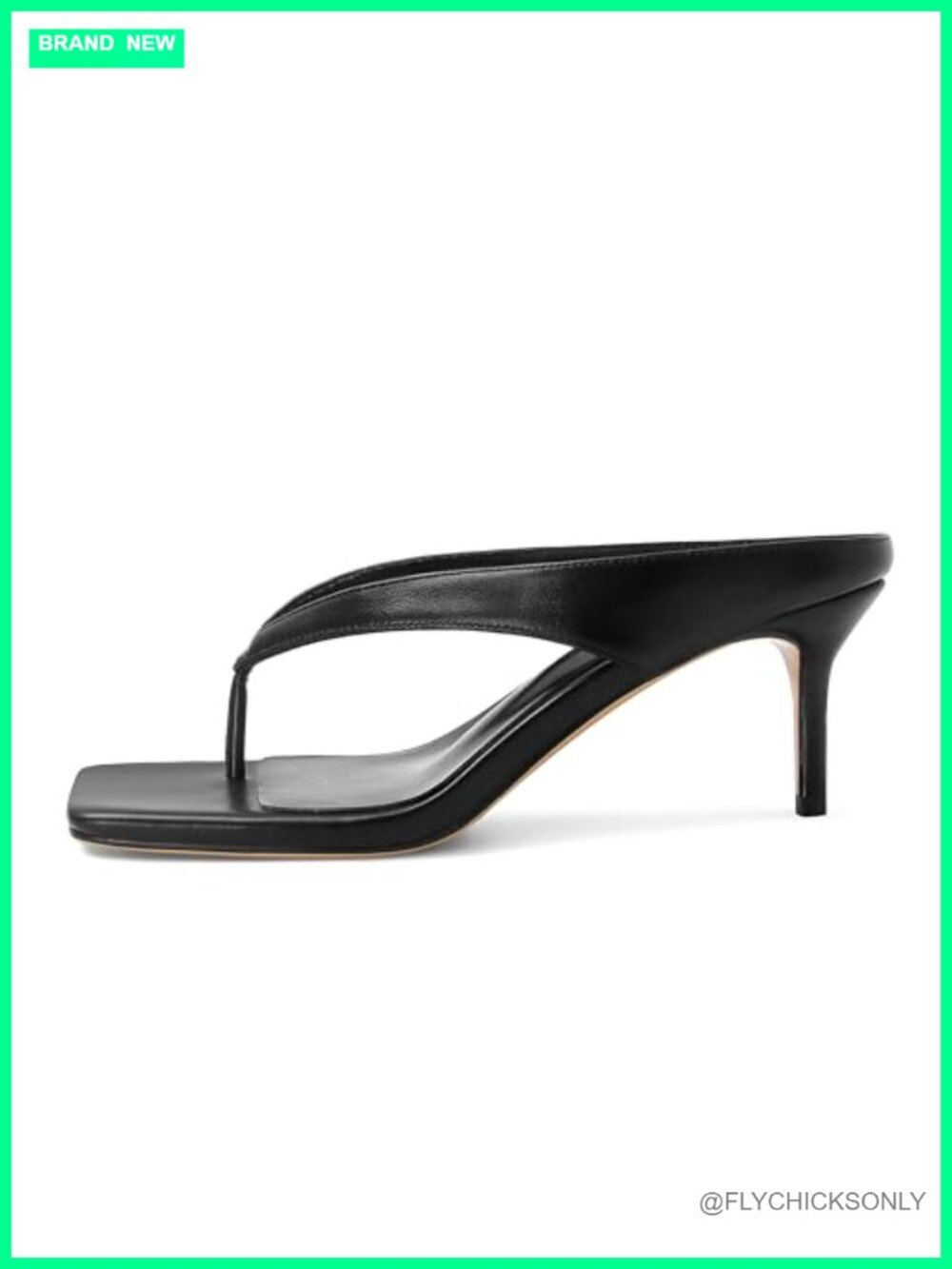 Kitten Heel Thong Sandals Square Toe Slip On Heeled Slippers for Women